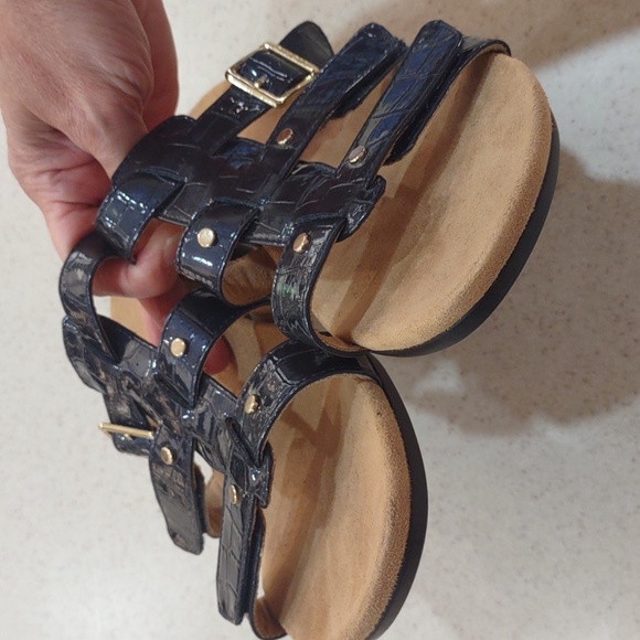 Vionic by Orthaheel Radia Blue Croc Embossed Wedge Sandals Size 9 Medium NWOT - Picture 7 of 11